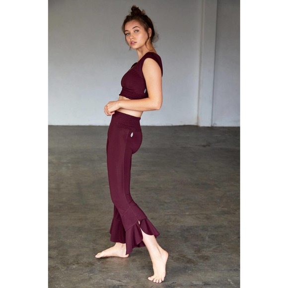 Free People Pants - FREE PEOPLE Starlight Flare Ruffle Pants Large